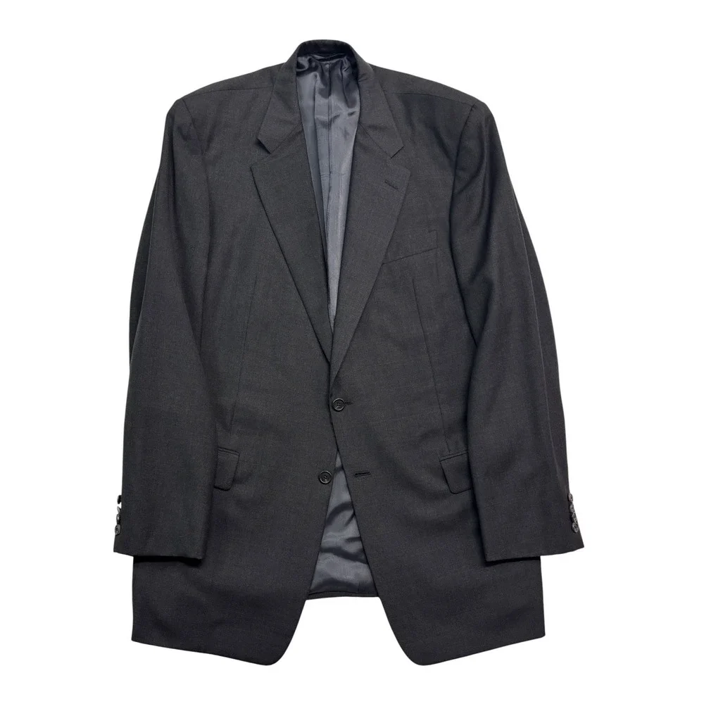 vtg Hickey Freeman 44XL 44L  38x34 Charcoal 2pc Pant Suit Oakbrook 100% Wool